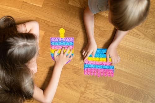 The Dreidel Company Hanukkah Poppit - Pop Fidget Toy Dreidel and Menorah Set