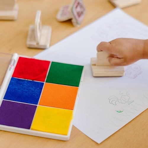 Melissa Doug Rainbow Stamp Pad with 6 Washable Inks