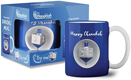 Ner Mitzvah Spinning Dreidel Mug - Hanukkah Decor