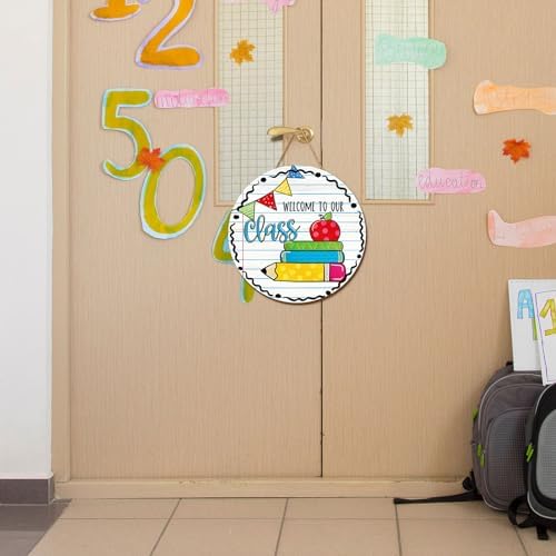 Colorful Welcome Classroom Door Hanger Sign
