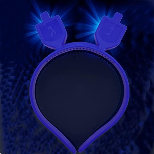 The Dreidel Company Hanukkah Headband - LED Flashing Menorah and Dreidel