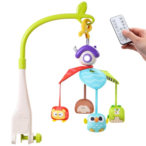 Cute Stone Baby Crib Mobile with Music and Lights
