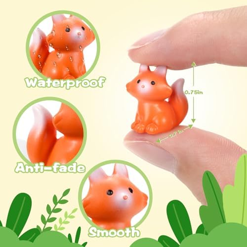 54Pcs Mini Resin Fox Figurines Set Decor Accents