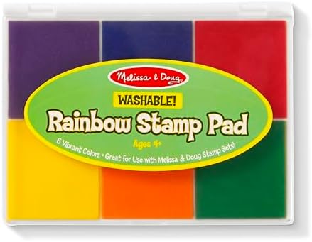 Melissa Doug Rainbow Stamp Pad with 6 Washable Inks