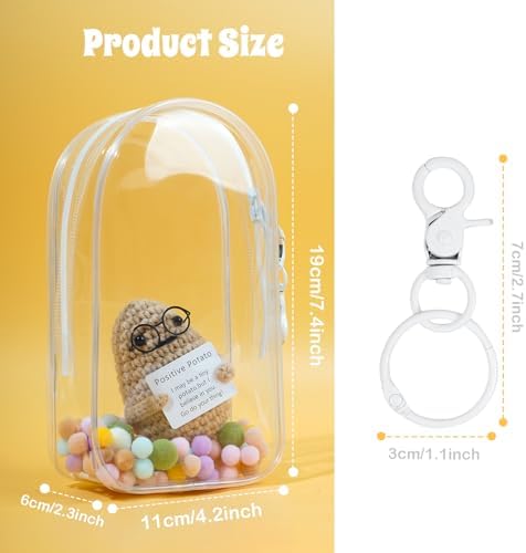 Clear Figure Display Bag with Keychain for Dolls