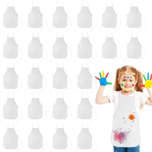 KUUQA 24Pcs Kids Painting Aprons Art Smock for Classroom and Party