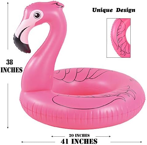 HIWENA Flamingo Pool Float Tube for Adults and Kids