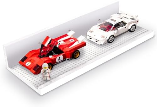 16in Floating Shelves for Building Block Display - White 2-Pack