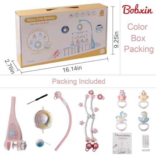 BOBXIN Musical Crib Mobile with Projector and Night Light