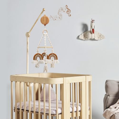 Baby Mobile Rotary Music Box with Imitation Wood
