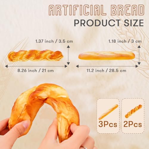 5pcs Artificial Bread Set for Display and Photography