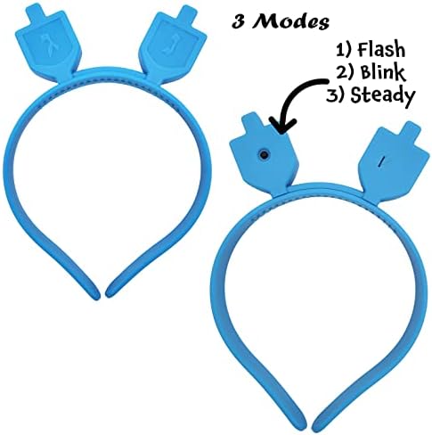 The Dreidel Company Hanukkah Headband - LED Flashing Menorah and Dreidel