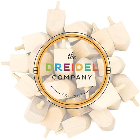 The Dreidel Company Hanukkah Wooden Dreidel 3 Inch DIY Set