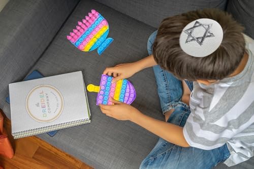 The Dreidel Company Hanukkah Poppit - Pop Fidget Toy Dreidel and Menorah Set
