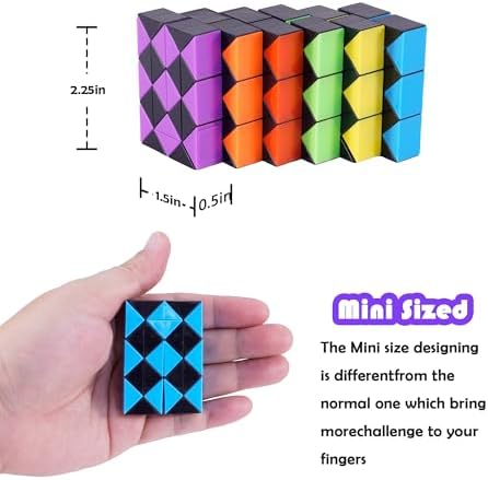Ganowo 30 Pack Mini Fidget Snake Cubes Puzzle Toys