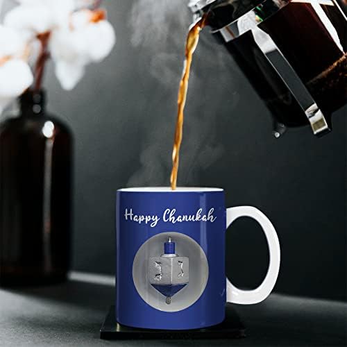 Ner Mitzvah Spinning Dreidel Mug - Hanukkah Decor