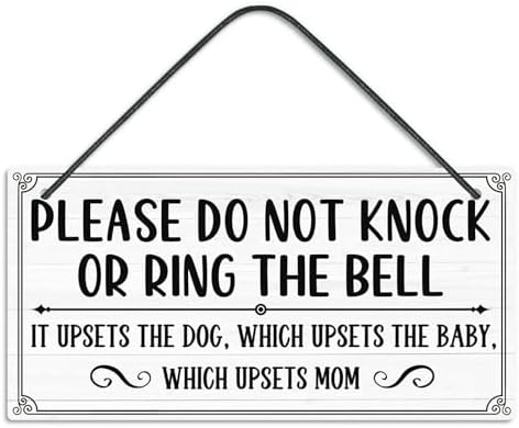 Putuo Decor Shhh Baby Sleeping Door Sign