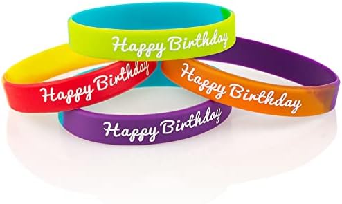 36pcs Happy Birthday Rubber Bracelets for Kids Teens