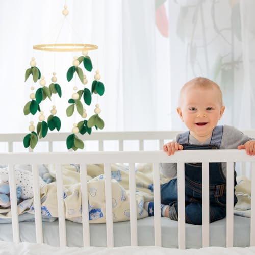 Wenqik Baby Crib Mobile Green Leaf Forest Decor