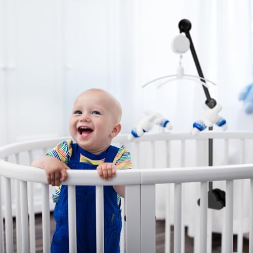 GlikCeil Wooden Baby Crib Mobile Arm Cloud Design Black