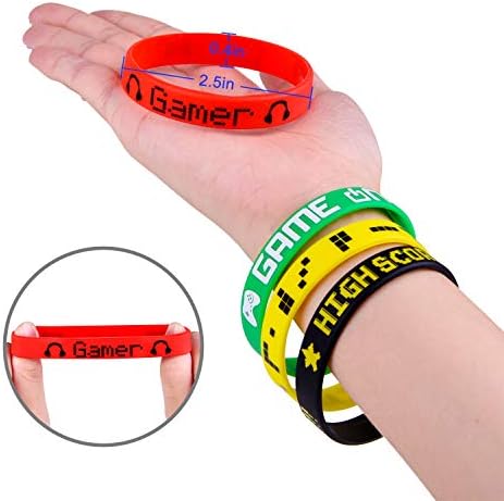 TUPARKA 18 Pcs Video Game Wristbands Rubber Bracelets