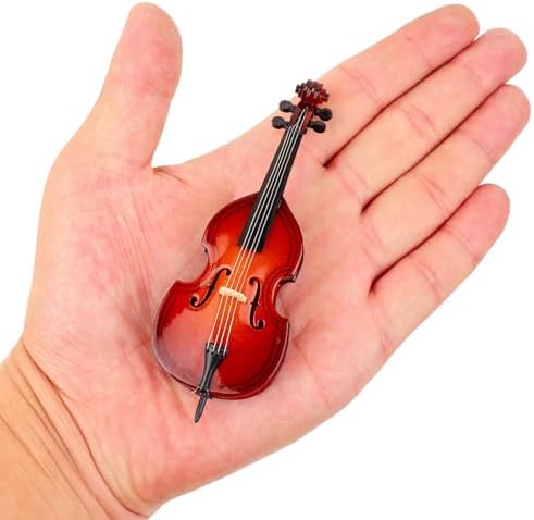 Wooden Mini Double Bass with Stand and Case