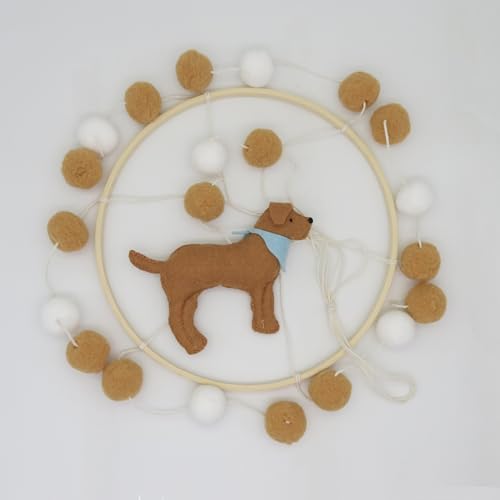 Baby Crib Mobile with Dog and Felt Ball Design