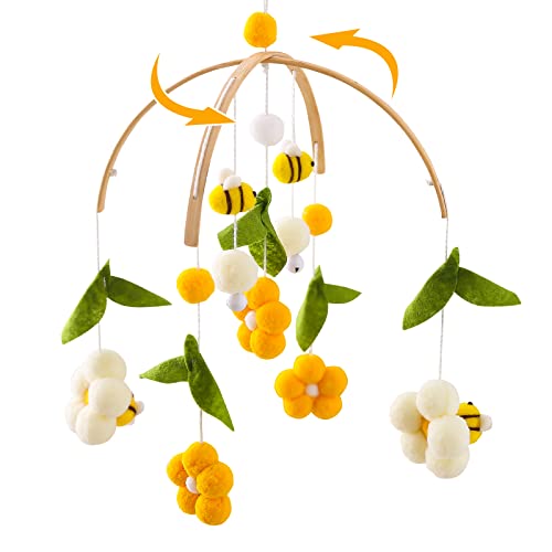 Oessuf Boho Baby Crib Mobile with Soft Sounds