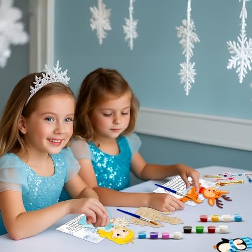 VENUSFIT Frozen Party Favors for Kids 12 PCS Wooden Crafts
