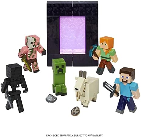 Minecraft Creeper Action Figure with Portal Piece and Accessory