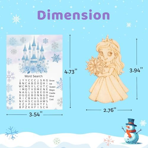 VENUSFIT Frozen Party Favors for Kids 12 PCS Wooden Crafts