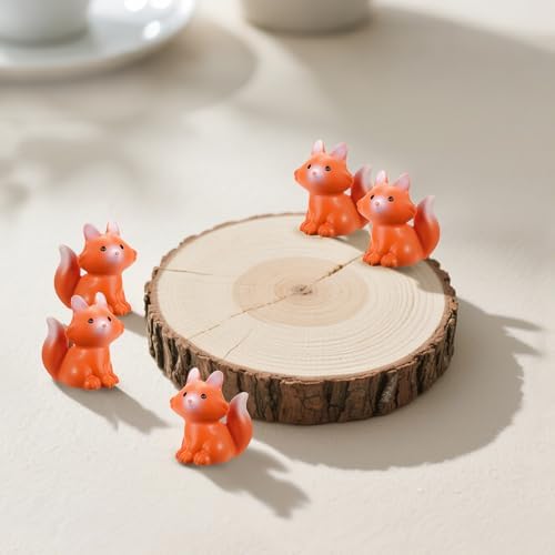 54Pcs Mini Resin Fox Figurines Set Decor Accents