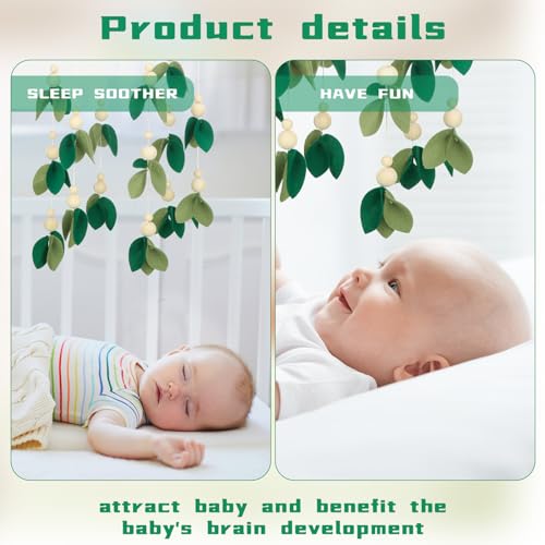 Wenqik Baby Crib Mobile Green Leaf Forest Decor