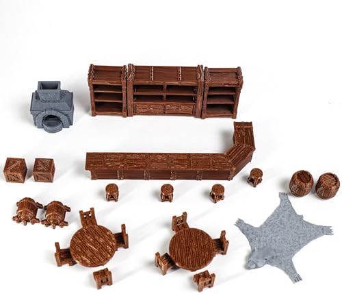 Tavern Bar Furniture Terrain Set for RPGs
