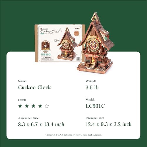 ROKR 3D Wooden Cuckoo Clock Puzzle Kit