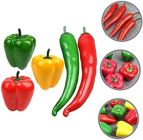 Ciieeo Realistic Fake Pepper Play Food Set