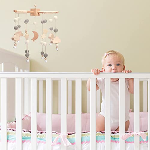 Baby Mobile for Crib Star Moon Boho Decor