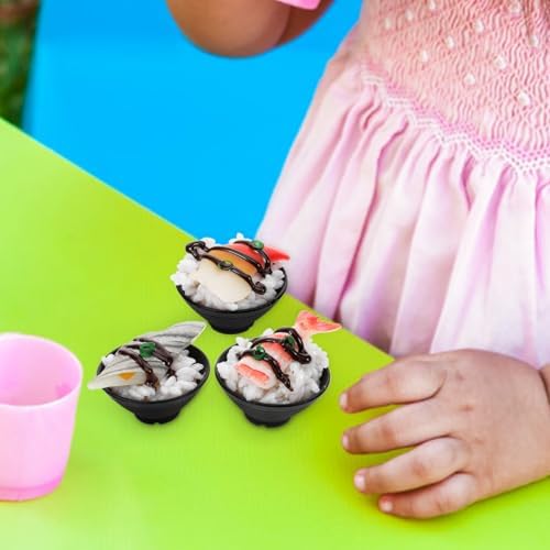Artificial Sushi Rice Sample Toy Set 3 pcs Realistic Nigiri Onigiri