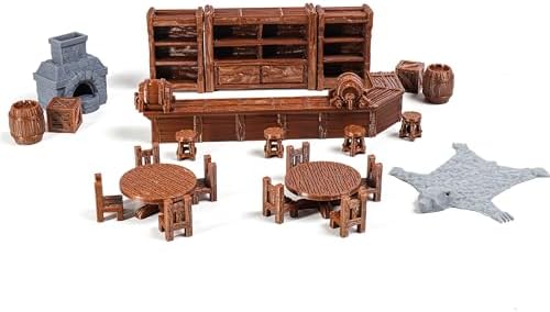 Tavern Bar Furniture Terrain Set for RPGs