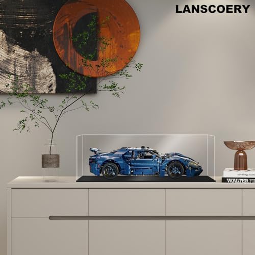 LANSCOERY Acrylic Display Case for Collectibles 10x6x6 Inch Black Base