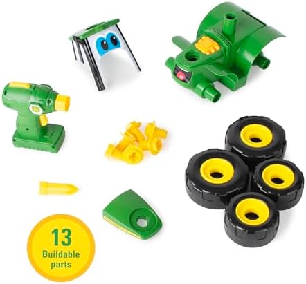 John Deere Tractor Toy and Drill Take Apart Set for Toddlers