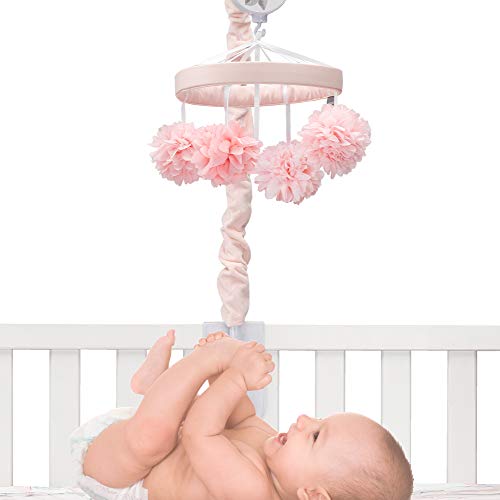 Lambs Ivy Signature Botanical Baby Pink Floral Musical Crib Mobile