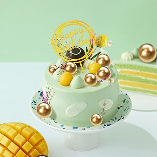 44 PCS Gold Mini Cake Toppers DIY Decorations Set