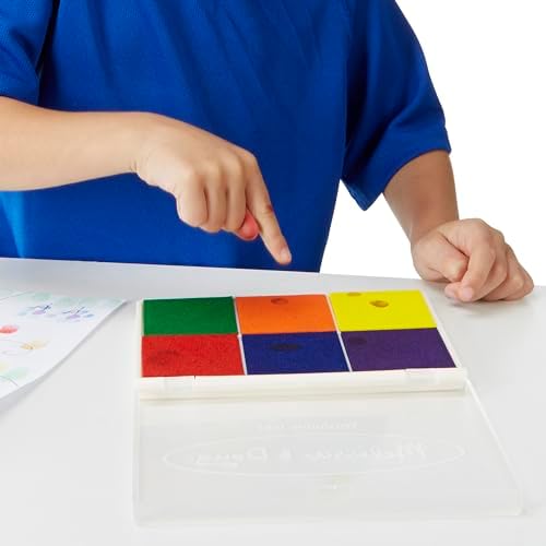 Melissa Doug Rainbow Stamp Pad with 6 Washable Inks