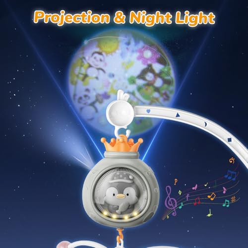 Crib Mobile with Music and Lights for Baby