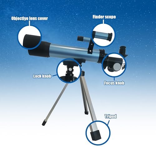 Luzsco Kids Telescope 8-12 with Tripod 20X-100X 50mm