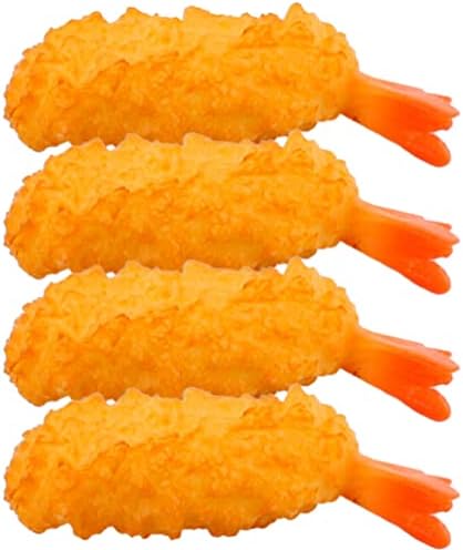 Toyvian Japanese Tempura Shrimp Play Food Set 4pcs