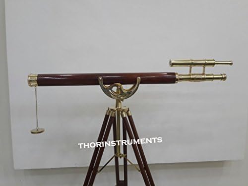 THOR INSTRUMENTS Nautical Brass Wood Telescope Stand
