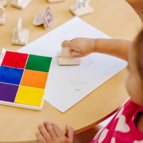 Melissa Doug Rainbow Stamp Pad with 6 Washable Inks
