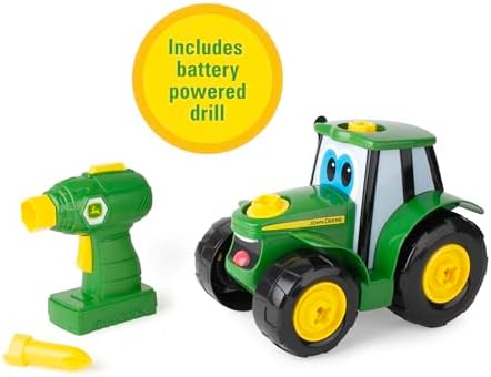 John Deere Tractor Toy and Drill Take Apart Set for Toddlers